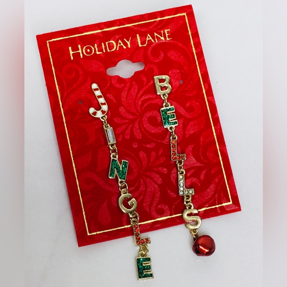Holiday Lane Earrings Jingle Bells New